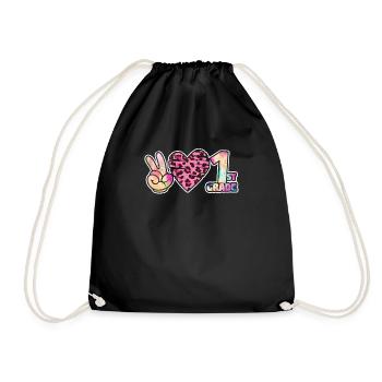 Tie-dye Peace Love et 1ère année Cute Back School - Sac de sport léger - noir - Devant