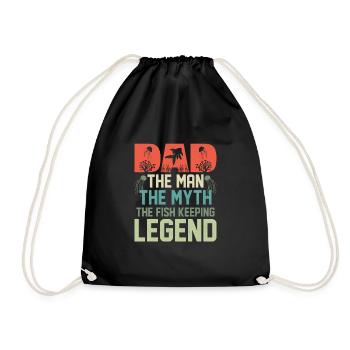 Dad The Man The Myth The Fish Keeping Legend Fish - Drawstring Bag - black - Front