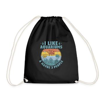 I Like Aquariums & Maybe 3 People Aquarium Owner - Turnbeutel - Schwarz - Vorne