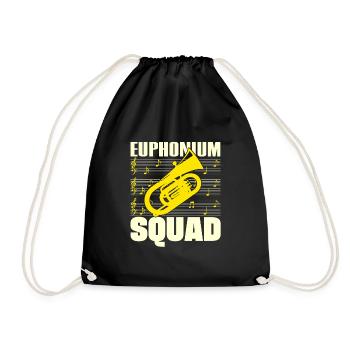 Euphonium Squad Baritone Player Gift Idea - Drawstring Bag - black - Front