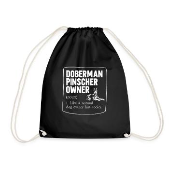 Dobermann Pinscher Hund Dobie - Turnbeutel - Schwarz - Vorne