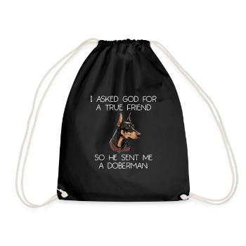 Doberman Pinscher Chien Dobie - Sac de sport léger - noir - Devant