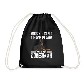 Doberman Pinscher Dog Dobie - Drawstring Bag - black - Front