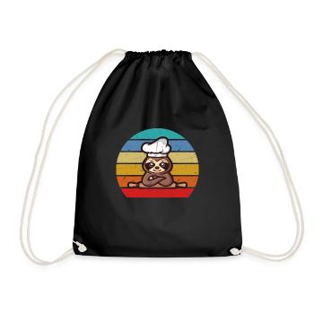 Sloth Cook Chef Hat Food & Sloth Lover Sloth Bake - Turnbeutel - Schwarz - Vorne