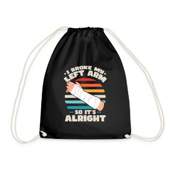 Bras cassé drôle - Sac de sport léger - noir - Devant