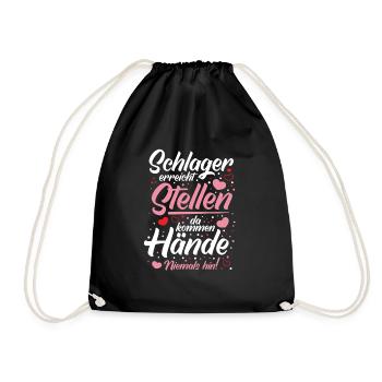 Schlager Schlagermusik Schlager Fan - Turnbeutel - Schwarz - Vorne