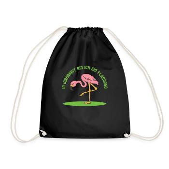 In Wahrheit Bin Ich Ein Flamingo - Turnbeutel - Schwarz - Vorne