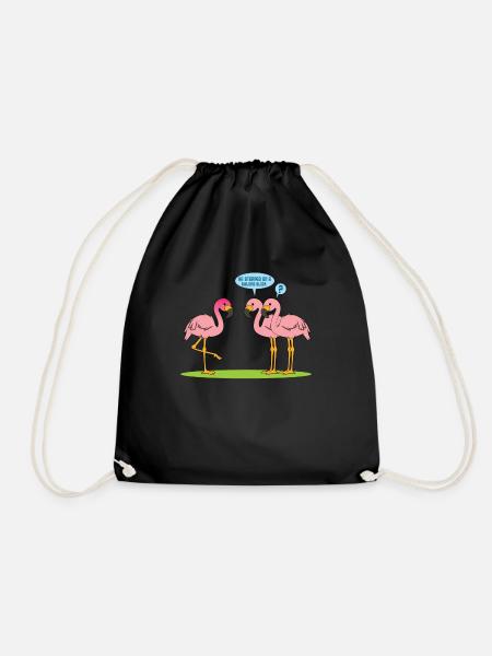 Flamingo Witz - Turnbeutel - Schwarz