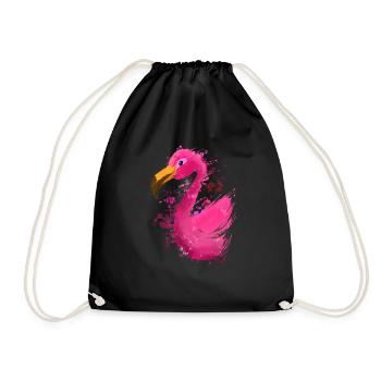 Colorful Flamingo - Drawstring Bag - black - Front