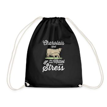 Charolais Rind I Frankreich Rinderzucht für - Turnbeutel - Schwarz - Vorne