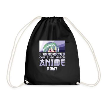Love Anime Graduate Graduating 2023 Graduation - Drawstring Bag - black - Front