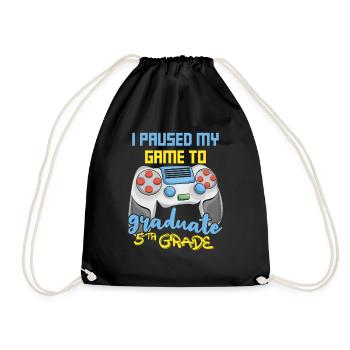 Graduate 5th Grade Graduating 2023 Gamer Gaming - Drawstring Bag - black - Front