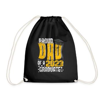 Proud Dad Graduate Graduating 2023 Graduation - Drawstring Bag - black - Front