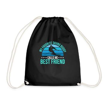 Skiing Buddy m’appelle ami Ski Snow - Sac de sport léger - noir - Devant