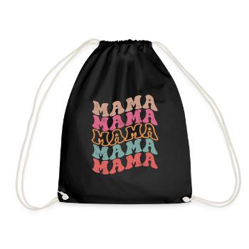 Groovy mama retro vintage nouvelle maman - fête des mères - Sac de sport léger - noir - Devant