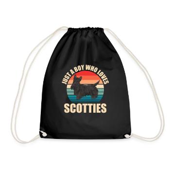 Scottish Terrier Scottie Dog - Drawstring Bag - black - Front