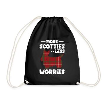 Scottish Terrier Scottie Dog - Drawstring Bag - black - Front