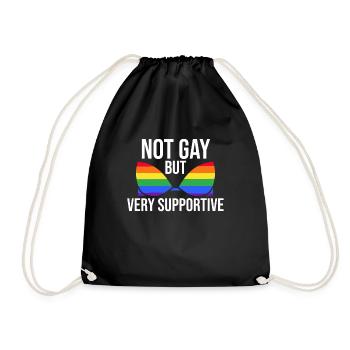 Nicht Schwul Lesbisch Lgbtq Stolz Monat Rechte - Turnbeutel - Schwarz - Vorne