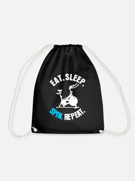Eat Sleep Spin Bicycle Cycling Lover Radfahrer - Turnbeutel - Schwarz