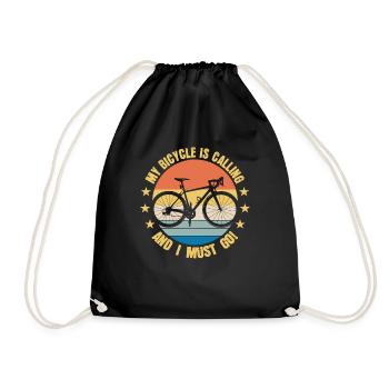 Bicycle Is Calling Cycling Lovers Bike - Drawstring Bag - black - Front