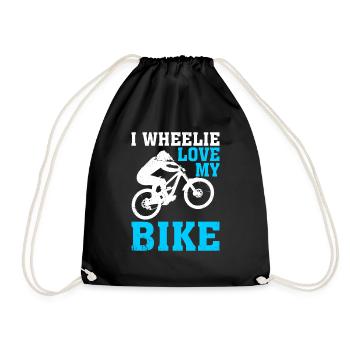 Love My Bike Bike Cycling Lovers - Drawstring Bag - black - Front