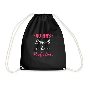 L'âge de la perfection 40 ans - Sac de sport léger - noir - Devant