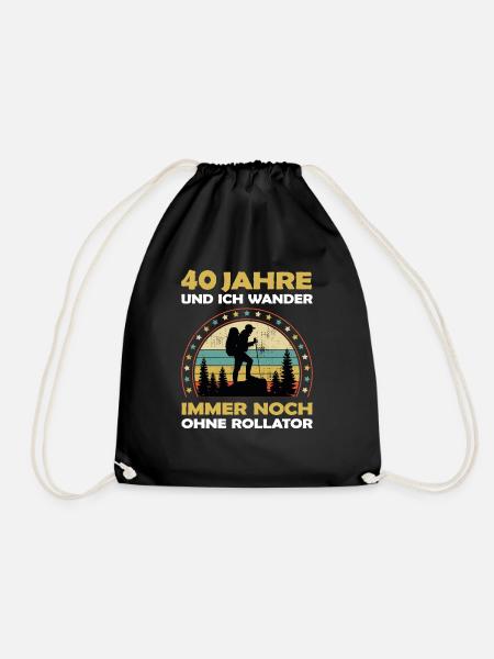 Lustiges 40 Jahre alt Geburtstag Berge & Wander - Turnbeutel - Schwarz