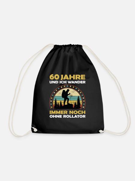 Lustiges 60 Jahre alt Geburtstag Berge & Wander - Turnbeutel - Schwarz