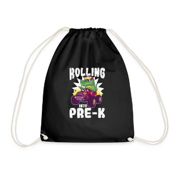 Rouler dans le camion monstre T Rex pré-K Dinosaur - Sac de sport léger - noir - Devant