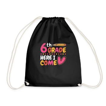 6ème année: C’est là que je reviens à l’école - Sac de sport léger - noir - Devant