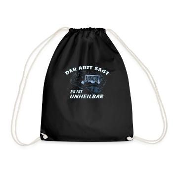 Fußballzubehör Geschenkidee Fußballfan - Turnbeutel - Schwarz - Vorne