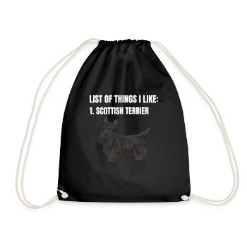 Scottish Terrier Scottie Dog - Drawstring Bag - black - Front