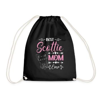 Scottish Terrier Scottie Dog - Drawstring Bag - black - Front