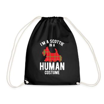 Scottish Terrier Scottie Hund - Turnbeutel - Schwarz - Vorne