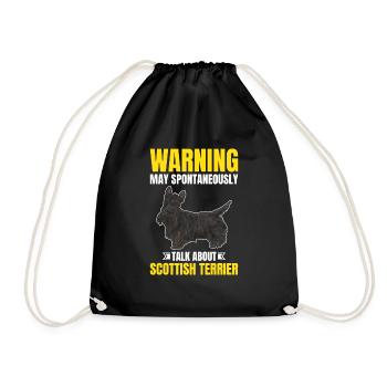 Scottish Terrier Scottie Dog - Drawstring Bag - black - Front