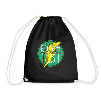Rock the Test Funny Test Day Student Teacher - Drawstring Bag - black - Front