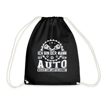 Automechaniker KFZ Mechatroniker Sprüche - Turnbeutel - Schwarz - Vorne