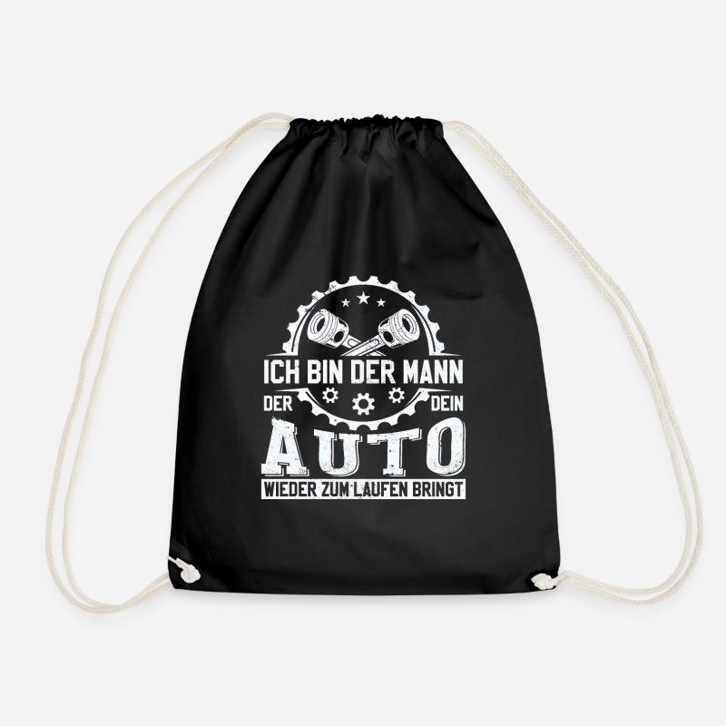 Automechaniker KFZ Mechatroniker Sprüche - Turnbeutel - Schwarz