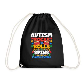 Cadeau autisme autisme - Sac de sport léger - noir - Devant