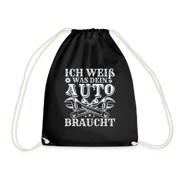 Lustiges KFZ Mechaniker Mechatroniker - Turnbeutel - Schwarz - Vorne