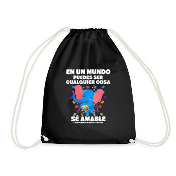 Autismus Autism Geschenk - Turnbeutel - Schwarz - Vorne
