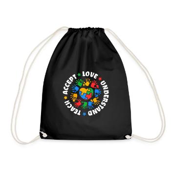 Autism Autism Gift - Drawstring Bag - black - Front