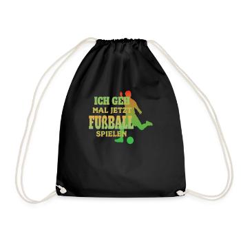 Fußballzubehör Geschenkidee Fußballfan - Turnbeutel - Schwarz - Vorne