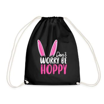 Don't Worry Be Hoppy - Turnbeutel - Schwarz - Vorne