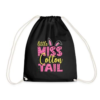 Little Miss Cotton Tail - Turnbeutel - Schwarz - Vorne