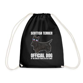 Scottish Terrier Scottie Dog - Drawstring Bag - black - Front
