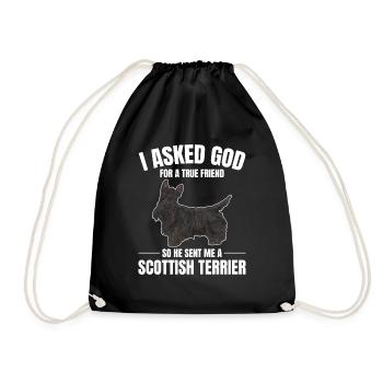 Scottish Terrier Scottie Dog - Drawstring Bag - black - Front