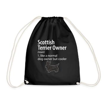 Scottish Terrier Scottie Dog - Drawstring Bag - black - Front