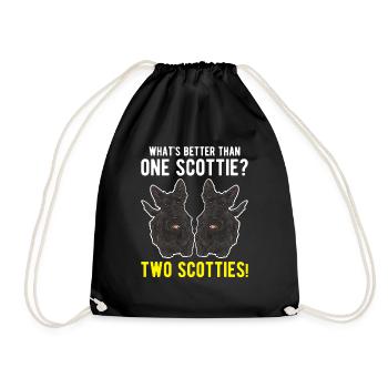 Scottish Terrier Scottie Dog - Drawstring Bag - black - Front