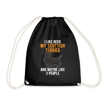 Scottish Terrier Scottie Dog - Drawstring Bag - black - Front